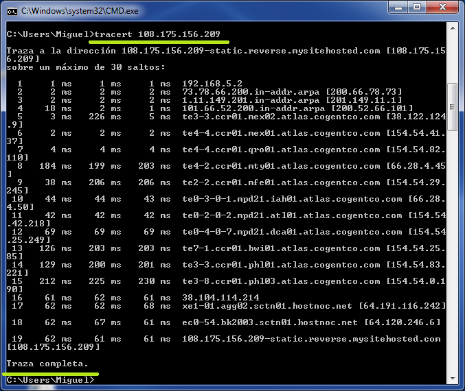 Using the traceroute command on operating systems
